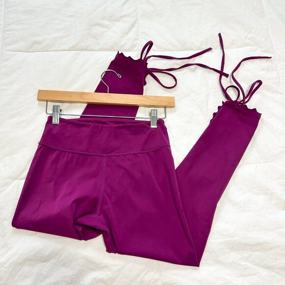 Carbon38 x Chill By Will Tie Scallop Leggings Purple Size Small - Picture 3 of 7